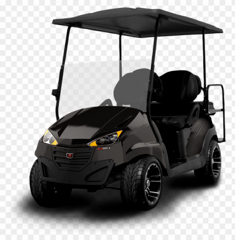 black golf buggy cart vehicle corner front view Isolated Character in Transparent Background PNG