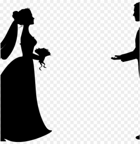 black groom clipart 1 source - bride silhouette Transparent Background Isolated PNG Figure