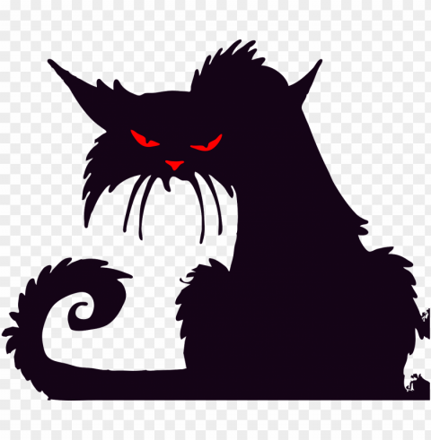 black halloween cat with red eyes Transparent PNG Isolated Graphic Design