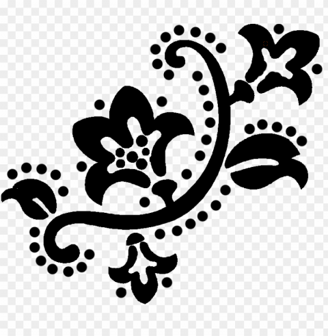 black henna tattoo Isolated Character in Transparent PNG