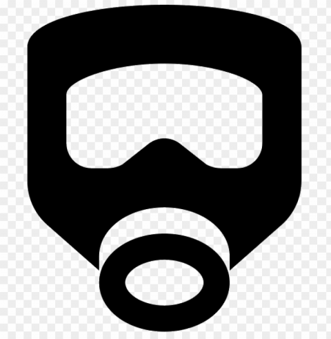 black icon air filter safety mask respirator gas Isolated Character in Transparent PNG Format