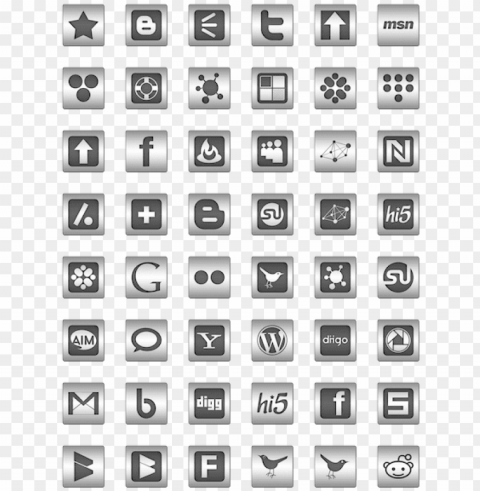 black inlay on steel social media icon pack by webtreatsetc - icons steel PNG Isolated Object with Clear Transparency