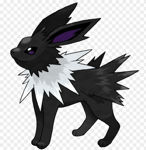 black jolteon - jolteon black and white Isolated Subject on Clear Background PNG