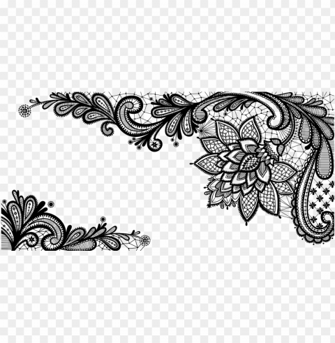 black lace ornament clipart picture - lace vector PNG files with clear background bulk download