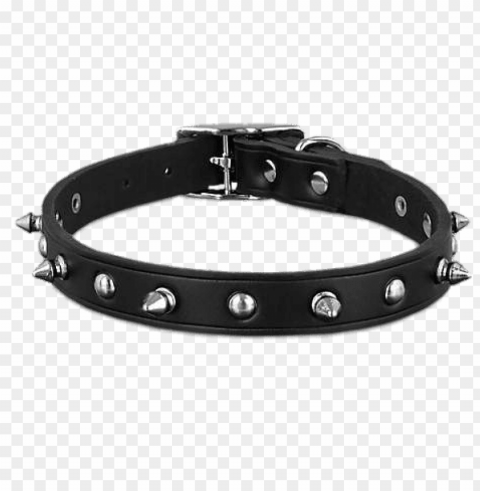 black leather spike dog collar PNG Isolated Design Element with Clarity