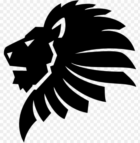 black lion head clip art - lion head silhouette Clear PNG file