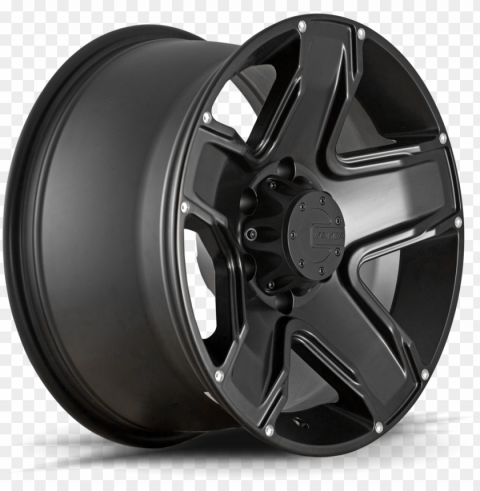 black mamba matte black alloy wheel - wheel Isolated Artwork with Clear Background in PNG