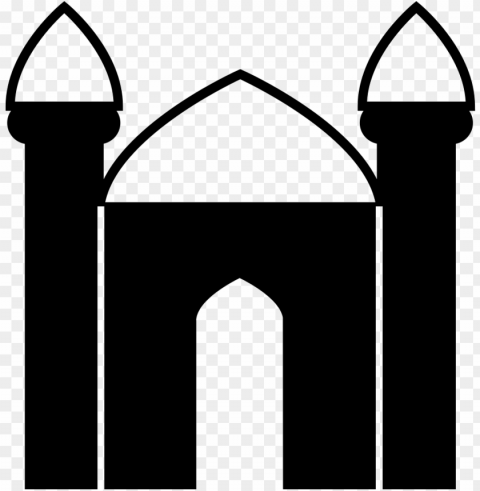black masjid islamic mosque sign icon Isolated Design Element in HighQuality Transparent PNG