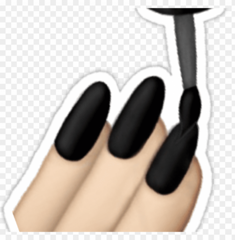 black nails emoji stickers by lazyville - nail polish PNG design