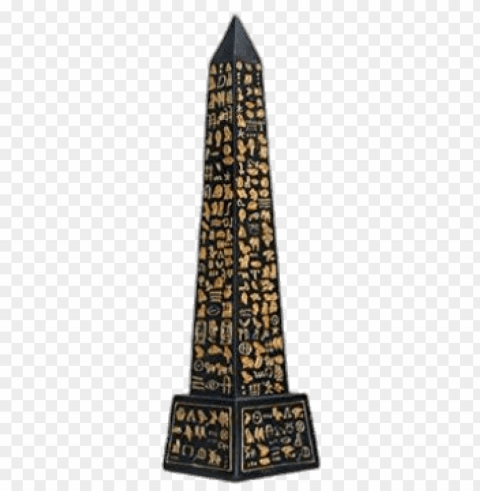 black obelisk figurine PNG Isolated Object with Clarity