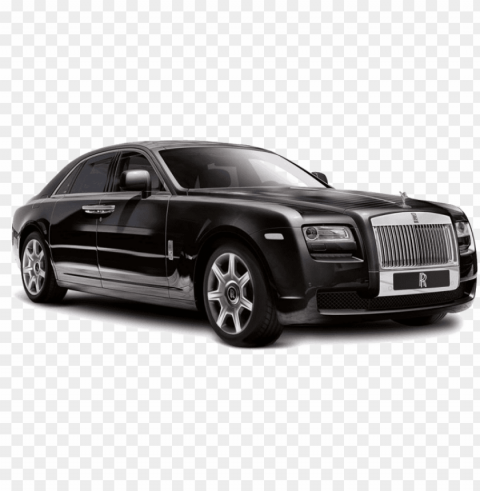 black rolls royce high quality image - rolls-royce ghost Isolated Object with Transparent Background in PNG