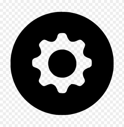 black round cog gear icon Isolated Element in HighQuality PNG