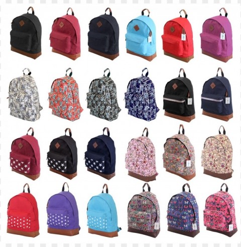 black school bags for high school girls Clear Background Isolated PNG Object