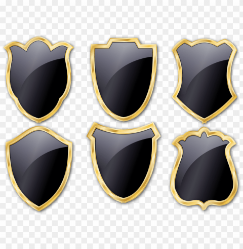 black shield gold metallic download free clipart - shield gold black Clear PNG image