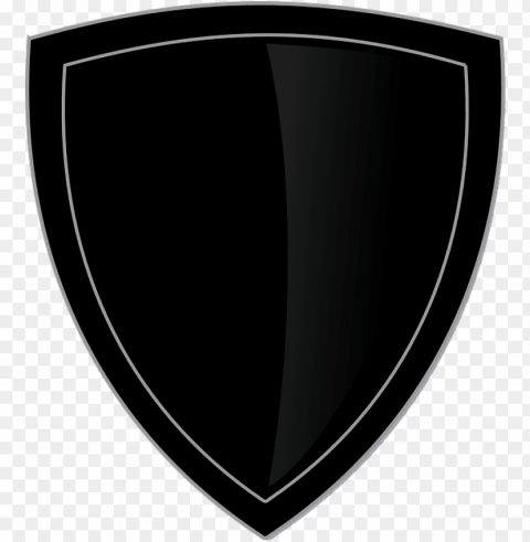 black shield PNG Image Isolated on Clear Backdrop