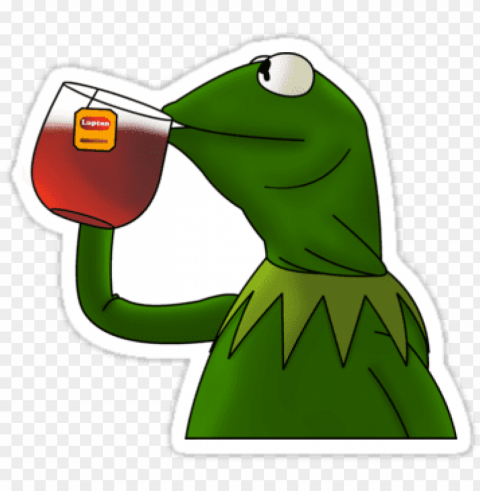 black tea - kermit sipping tea drawi Transparent PNG Isolated Artwork