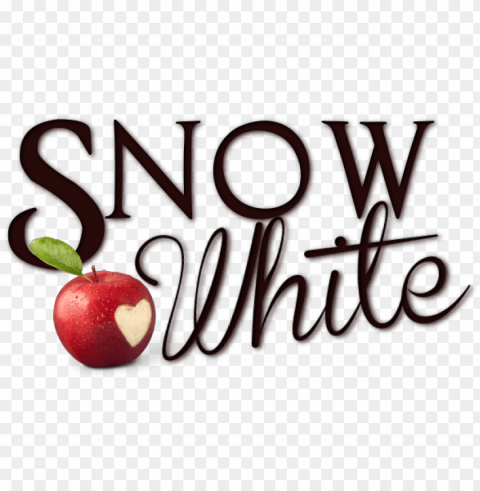 black text that says snow white next to a red apple - disney snow white logo PNG Graphic Isolated with Clarity