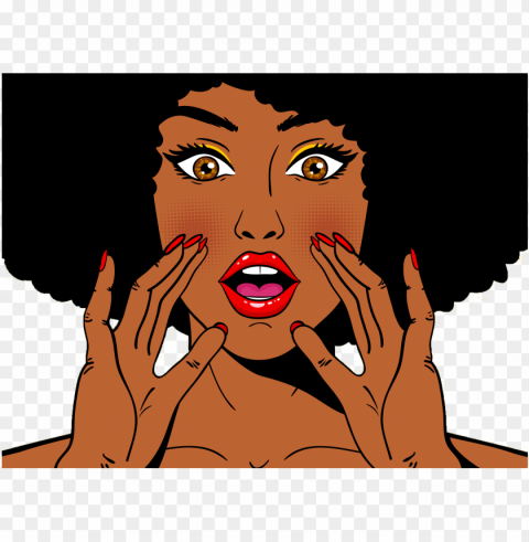 Black Woman Closup Afro - Pop Art PNG Images With Transparent Overlay