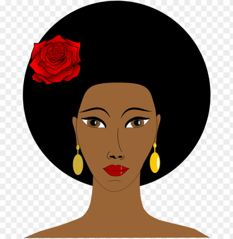black woman with a rose icons - black woman clipart PNG graphics with clear alpha channel broad selection