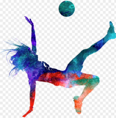 bleed area may not be visible - abstract soccer player art Isolated Element on Transparent PNG