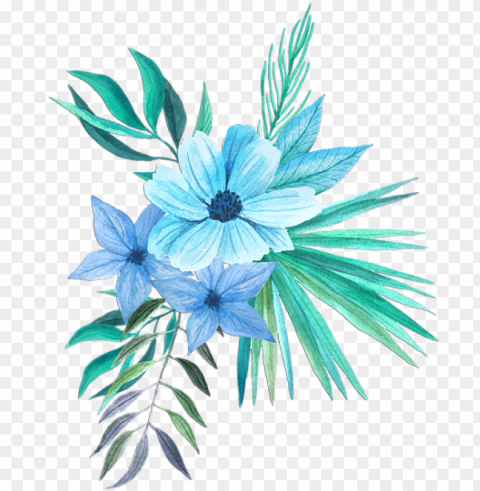 bleed area may not be visible - blue watercolor bouquet PNG images free
