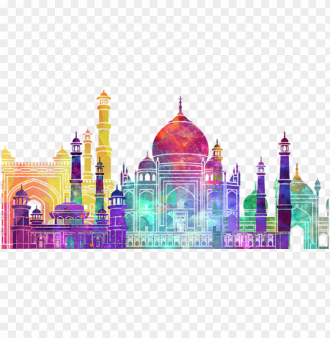 bleed area may not be visible - mosque watercollor PNG images without BG