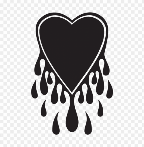 bleeding heart decal - melting heart dripping sticker HighQuality PNG Isolated Illustration
