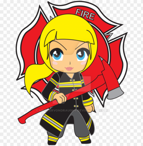 blonde girl firefighter chibi by meistervondraught PNG images with transparent space