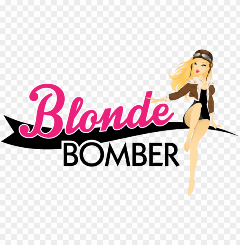 blondebomber pinuplogo web - cartoo PNG Isolated Illustration with Clarity