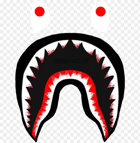 bloody bape logo teeth shark supreme bathingape memezas PNG images with clear alpha channel