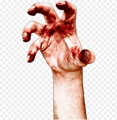 bloody zombie hand Transparent PNG Isolated Graphic with Clarity