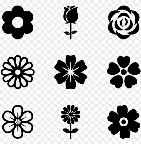 blossoms 50 icons - flower icon vector PNG images with transparent elements pack