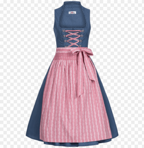 blue and pink dirndl dress - a-line Free PNG