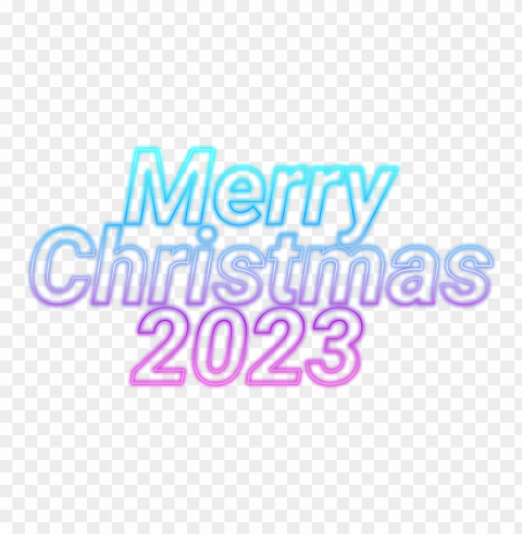 blue and pink neon merry christmas 2023 PNG Graphic with Transparent Background Isolation