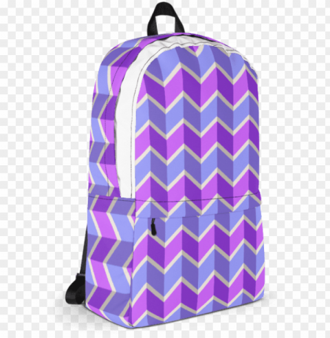 blue and purple chevron pattern backpack - cheese backpack PNG Isolated Illustration with Clear Background
