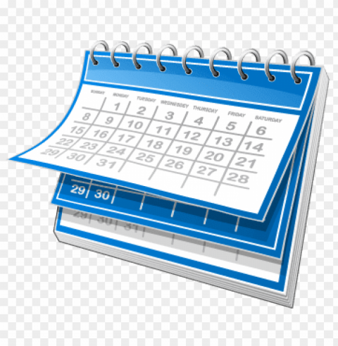 blue and white calendar PNG graphics with clear alpha channel selection