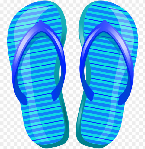 blue beach flip flops vector clipart - beach sandals clipart ClearCut Background PNG Isolated Item
