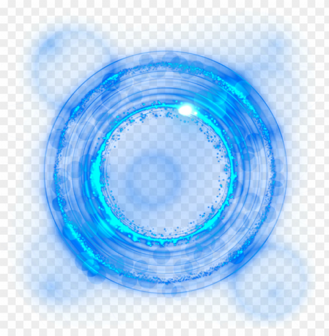 blue circle round glow light thumbnail effect Isolated Graphic with Transparent Background PNG