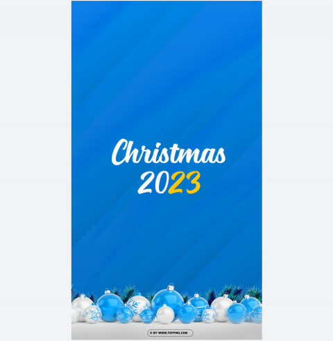 Blue Color Christmas 2023 Wallpaper Aesthetic PNG transparent elements package