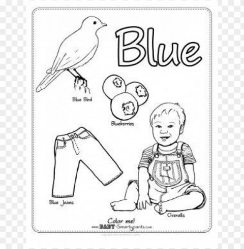 blue color pages preschool coloring HighQuality Transparent PNG Isolated Artwork