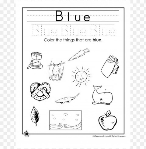 blue color pages preschool coloring HighResolution Transparent PNG Isolation