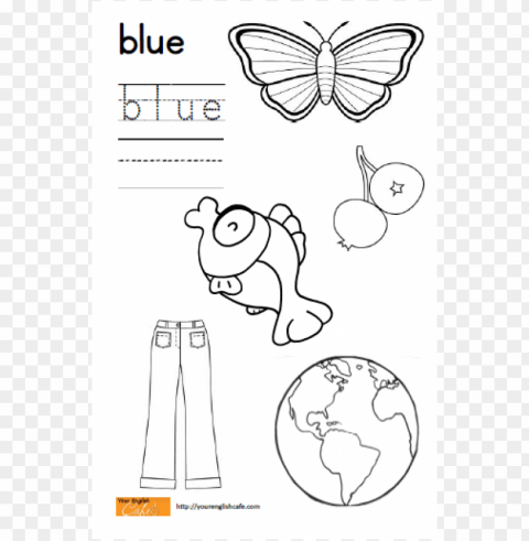 blue color pages preschool coloring Isolated Artwork on Clear Transparent PNG