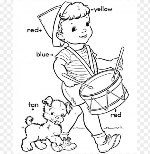 blue color pages preschool coloring Isolated Character in Clear Transparent PNG