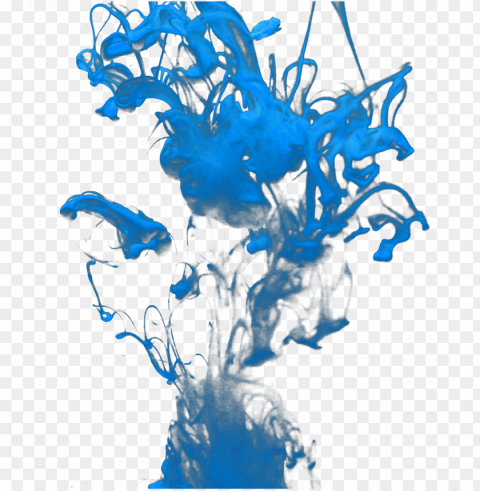 blue color painting paint splash effect Isolated Icon in Transparent PNG Format