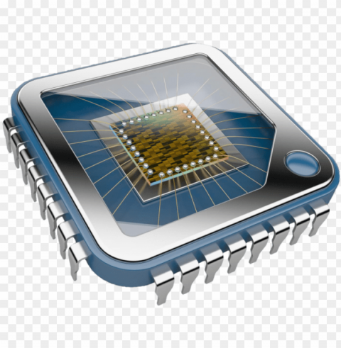 blue computer chip - cpu 3d Free PNG images with transparent layers diverse compilation