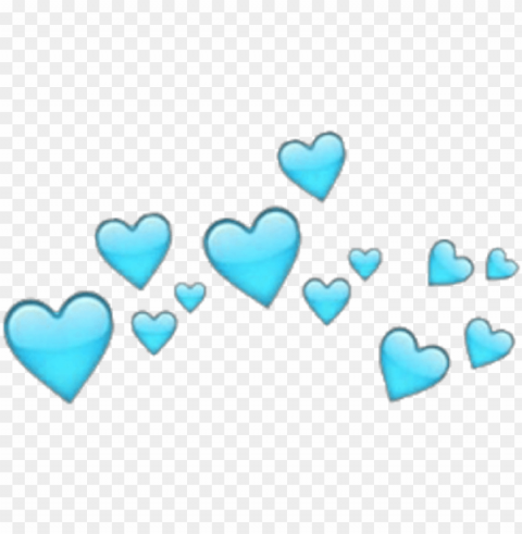 blue crown tumblr hearts hearts - for edits PNG Image Isolated on Transparent Backdrop