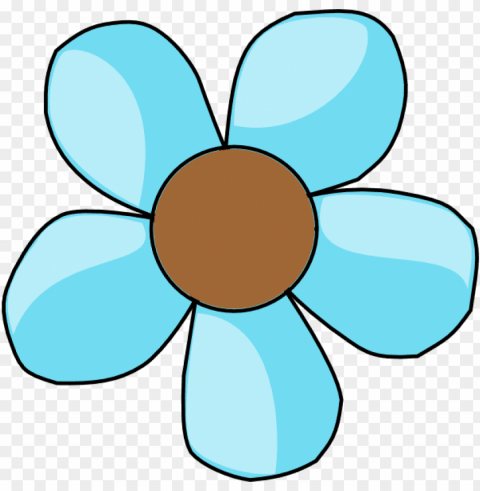 blue flower clipart cute cartoon - cute flower clipart PNG Isolated Subject with Transparency