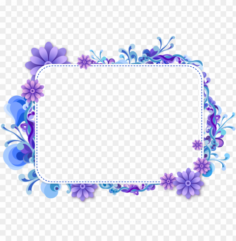 blue flower clipart top border - frame hd images PNG for personal use
