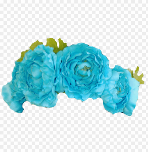 blue flower crown PNG transparent design