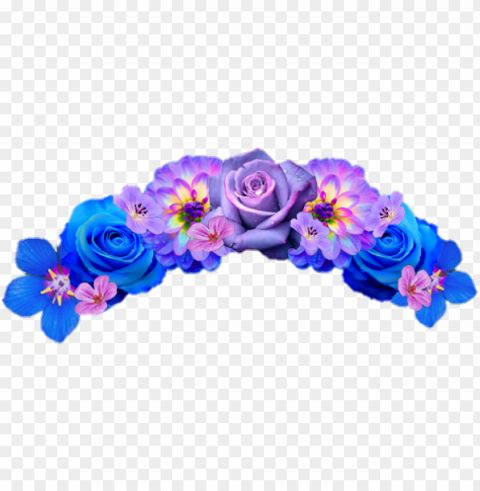 blue flower crown PNG transparent designs for projects